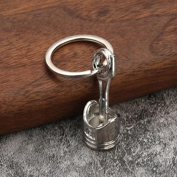 Breloczek Srebrny Tłok Silnikowy Piston Amulet Engine Piston Pipe do Auta zdjęcie 2