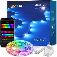 Taśma LED Adapter Tęcza RGB 5m 6W 60 LED Rytm Muzyczny Smart Wifi APP Lepro