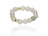 PIERŚCIONEK NA GUMCE KAMIEŃ NATURALNY JASNY SZMARAGD WITALNOŚĆ SZCZĘŚCIE