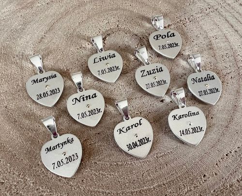 Medalik Komunijny Matka Boska Serce i łańcuszek srebrny 45cm GRAWER Komunia na Arena.pl