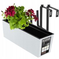 DONICZKA SKRZYNKA BALKONOWA UCHWYTY 19x56cm BIAŁA