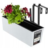 DONICZKA SKRZYNKA BALKONOWA UCHWYTY 19x56cm BIAŁA