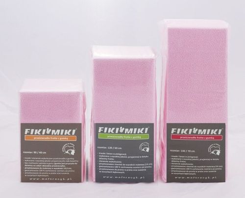 FIKI MIKI Prześcieradło frotte z gumką 140x70 Różowe na Arena.pl