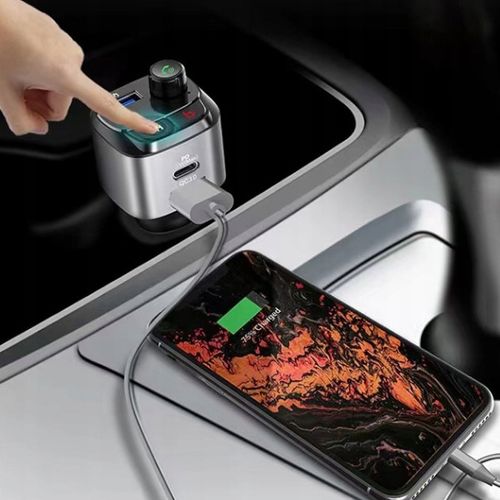 TRANSMITER SAMOCHODOWY FM BLUETOOTH ZESTAW GŁOŚNO MÓWIĄCY ŁADOWARKA QC na Arena.pl