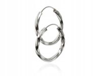 Kolczyki koła kółka kółeczka kręcone średnica 2 cm srebro 925 k3208 - 1,4g.