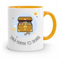 Dla Niani Opiekunki Kubek Żółty Na Prezent Z Nadrukiem Ze Zdjęciem