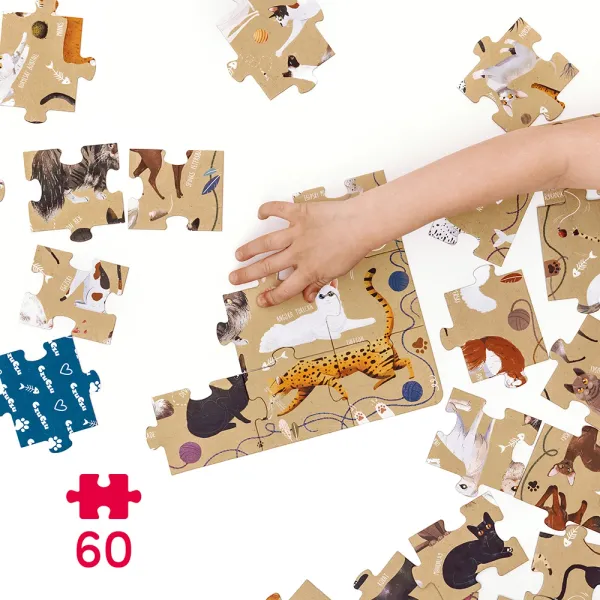 Puzzle 60 elementów. Puzzlove CzuCzu. Koty zdjęcie 3