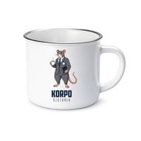 Korpo-szczurek kubek emaliowany na ŚMIESZNY prezent KORPO HUMOR KORPORACJA