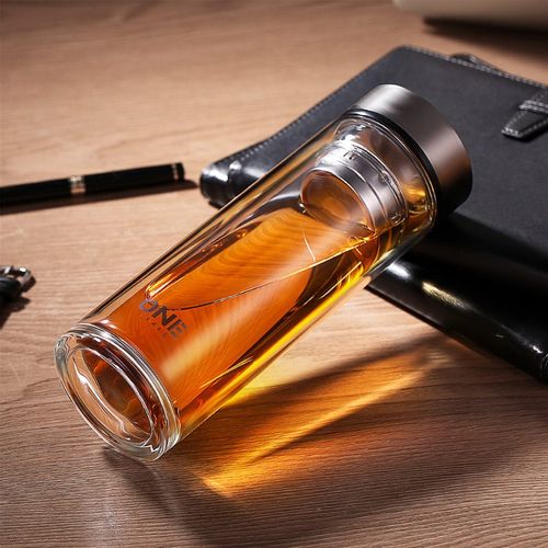 Kubek Termiczny - Szkło Boro Krzemowe - Podwójne - Idealny Do Pracy - Szkoły 490ml Style B na Arena.pl