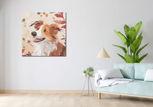 Obraz 90x90cm Collie Jesienną Porą na Arena.pl