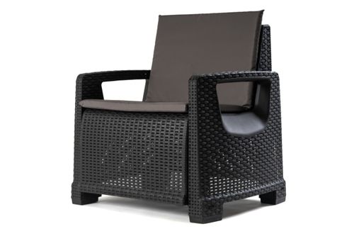 Zestaw Mebli Ogrodowych NAPOLI MINI 6 Rattan Antracyt na Arena.pl