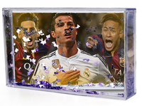 Akwarium - Ramka wodna 3D - Messi, Ronaldo, Neymar