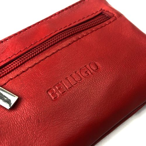 etui na klucze bellugio ze skóry naturalnej - ciemnoczerwone na Arena.pl