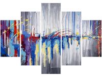 105CM 150CM OBRAZ 5 ELEM ABSTRAKCYJNY WODOSPAD DRUK