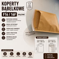 Koperty Bąbelkowe Brązowe A4 F16 16F 100 szt. Duża Wytrzymałość Mocne Grube