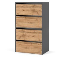 Szafka Na Buty Uchylna 60cm Regał Półka Na Obuwie Przedpokój Szary Wotan