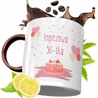 Kubek Bordowy 50 Urodziny Na Urodziny Prezent Z Nadrukiem Ze Zdjęciem