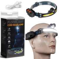 MOCNA LATARKA CZOŁOWA NA GŁOWĘ CZOŁÓWKA AKUMULATOROWA USB COB LED CZUJ