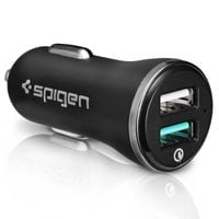 spigen f27qc qc3.0 2-port car charger black