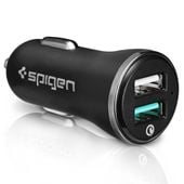 spigen f27qc qc3.0 2-port car charger black