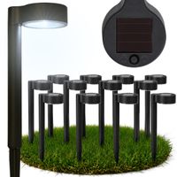 12 x Lampa solarna 30cm LED ZESTAW do ogrodu WBIJANA OGRODOWA czujnik