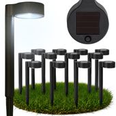 12 x Lampa solarna 30cm LED ZESTAW do ogrodu WBIJANA OGRODOWA czujnik