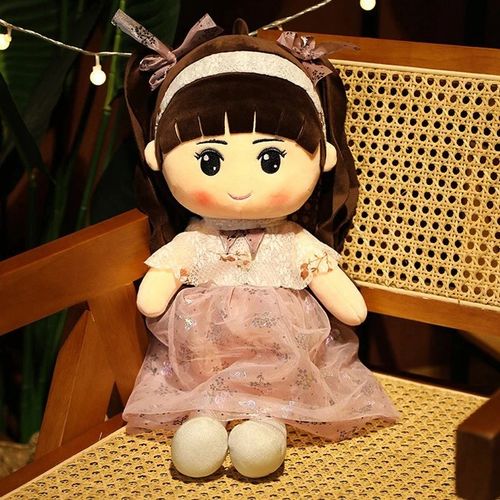 LALKA SZMACIANA PLUSZOWA LALA ZABAWKA PRZYTULANKA DZIEWCZYNKA w SUKIENCE na Arena.pl