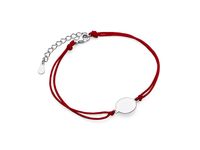 Bransoletka szczęścia celebrytka kółko kółeczko circle coin bawełna srebro 925 Z1667B_R