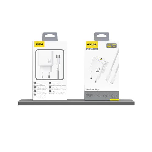 szybka ładowarka sieciowa 25w usb-a usb-c - biała na Arena.pl