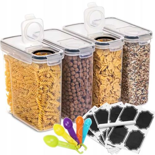 POJEMNIKI 4szt x 4L NA ŻYWNOŚĆ ZAMYKANE PLASTIKOWY NA PŁATKI MAKARON na Arena.pl