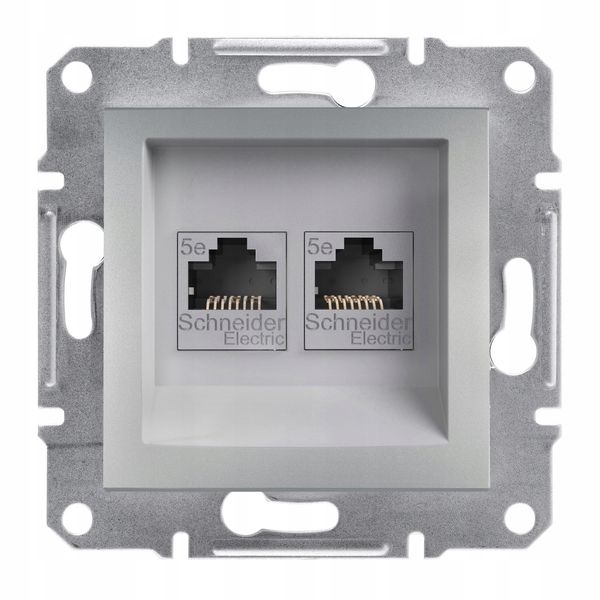 Gniazdo komputerowe 2x kat.5e UTP aluminium zdjęcie 1