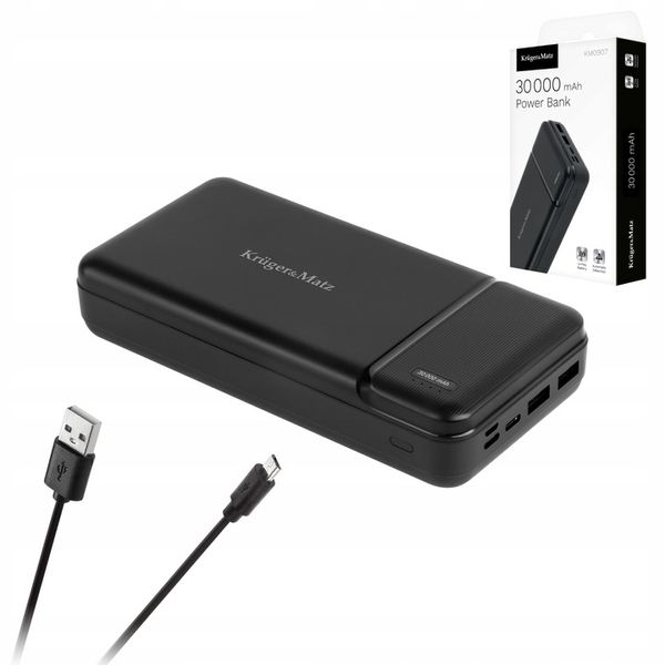 Power bank 30000mAh 2xUSB USB-C kabel KrugerMatz zdjęcie 1