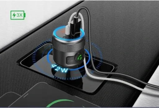 TRANSMITER FM BLUETOOTH USB TYP C QC 3.0 + PD BASS zdjęcie 10