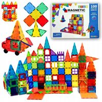 DUŻE KLOCKI MAGNETYCZNE EDUKACYJNE 3D PANELE KONSTRUKCYJNE SILNE MAGNESY XL