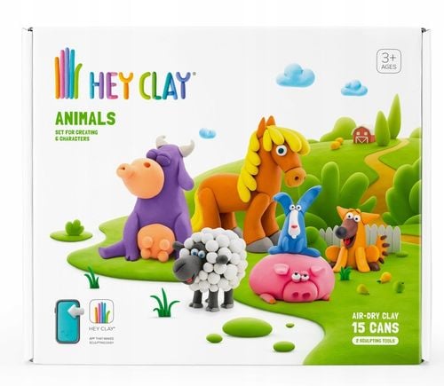 Masa Plastyczna Zestaw Zwierzątka HEY CLAY dla Dzieci+15 pojemników 4 lata+ na Arena.pl