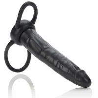 calexotics double strap-on system czarny - podwojny aplikator tpr 13 cm