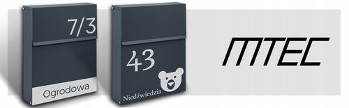 SKRZYNKA POCZTOWA NA LISTY POCZTĘ ANTRACYT + NAPIS ADRES ULICA NUMER na Arena.pl