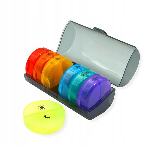 POJEMNIK PUDEŁKO KASETKA ORGANIZER NA LEKI 7 DNI POLSKIE NAPISY na Arena.pl