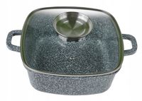 GARNEK MARMUROWY Z Pokrywką 24cm Brytfanna Indukcja Gaz 4,4l 7062