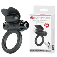 pretty love   vibrant penis ring debonaire black, 10 vibration functions