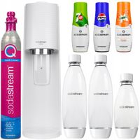 SATURATOR DO WODY SODASTREAM TERRA BIAŁY 3 BUTELKI + 3 SYROPY +