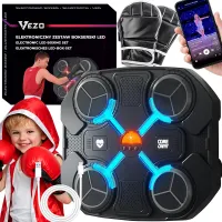 Vezo zestaw bokserski elektroniczny bokser bluetooth podświetlenie led boks