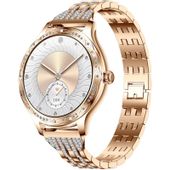 Smartwatch Damski Veltori VT350-1 Złota Bransoleta + Różowy Pasek Silikon