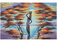 60X40CM AFRYKAŃSKA DZIEWCZYNA KOSZEM OBRAZ