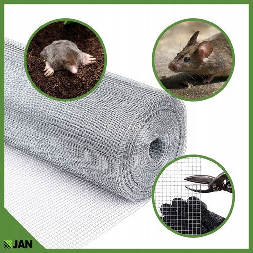 Siatka przeciw Gryzoniom 6x6x0,65 ocynk Hodowlana Na Woliery Zgrzewana 25m2 na Arena.pl
