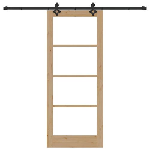 Przesuwne Drzwi Brązowy 83 x 202 cm Drewno i metal na Arena.pl