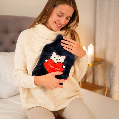 Termofor kotek z sercem SOXO granatowy1.8 L na Arena.pl