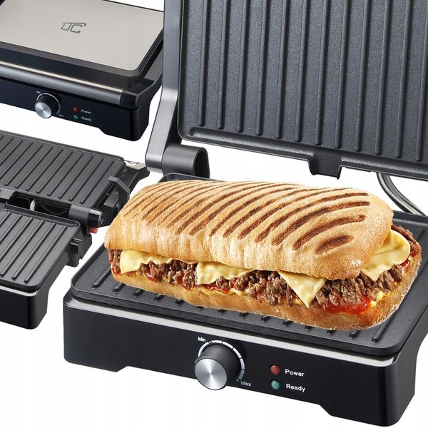 OPIEKACZ TOSTER GRILL DO KANAPEK PANINI ELEKTRYCZNY ROZKŁADANY 180° zdjęcie 2