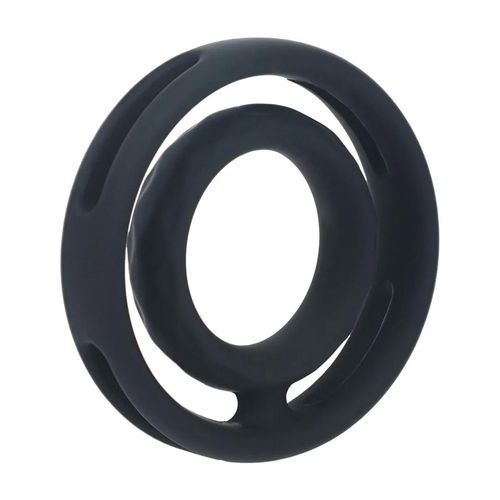 Classic Grooved Silicone Cock And Ball Ring - Black na Arena.pl