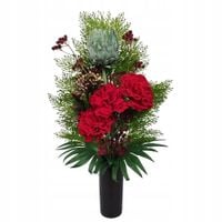 WIĄZANKA na cmentarz sztuczne kwiaty na cmentarz + wkład do wazonu